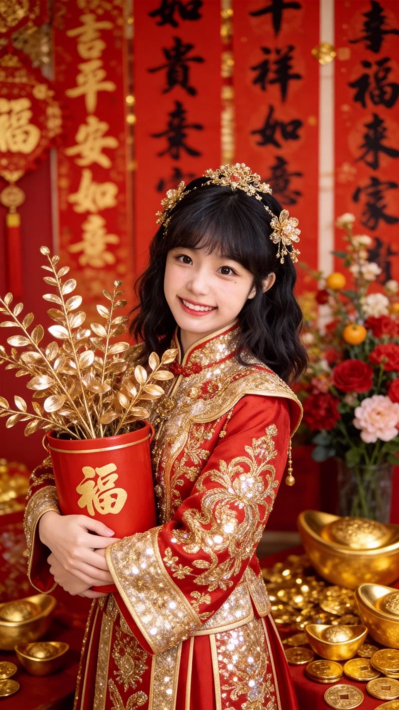 使用言影AI生成的2026重生之我是财神爷写真