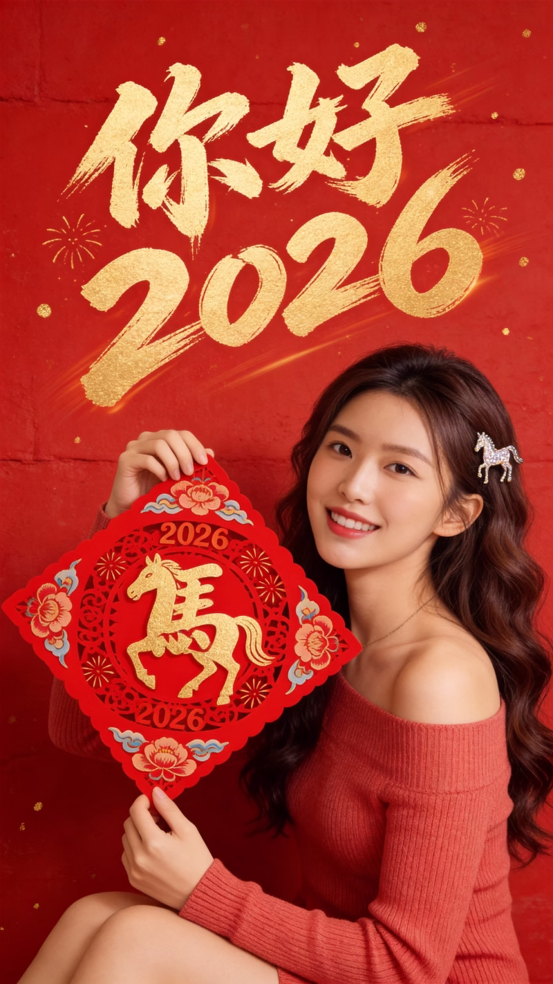 使用言影AI生成的2026你好2026写真