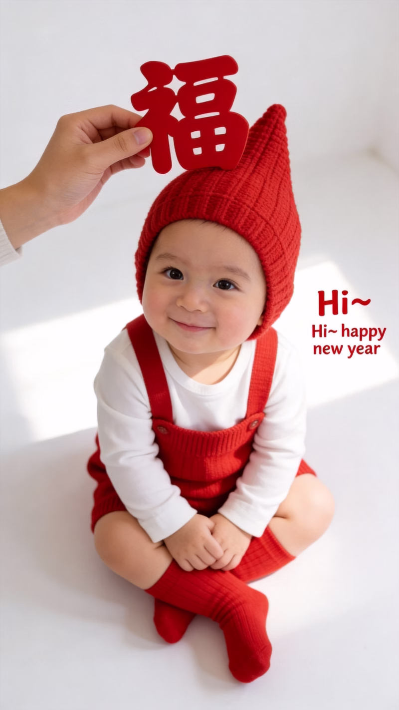 使用言影AI生成的2026婴儿福气写真