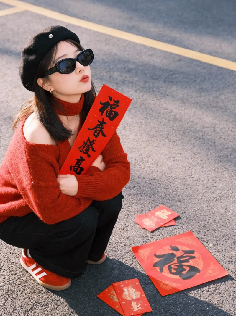 使用言影AI生成的2026新年街道随拍