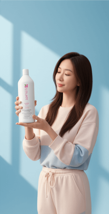 AI为洗发水生成的模特场景图