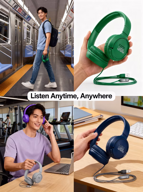 使用AI商品图生成器生成的多产品展示图